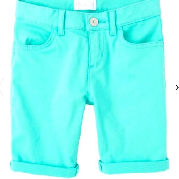 CHILDREN'S PLACE girl's medium 8 teal skimmer shorts with adjustable waist - Picture 1 of 6